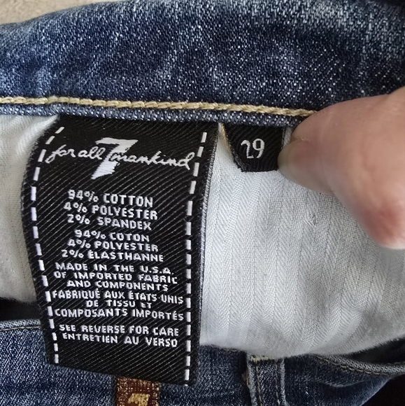 7 For All Mankind Cropped Boot frayed hems jeans size 29 - Picture 11 of 12